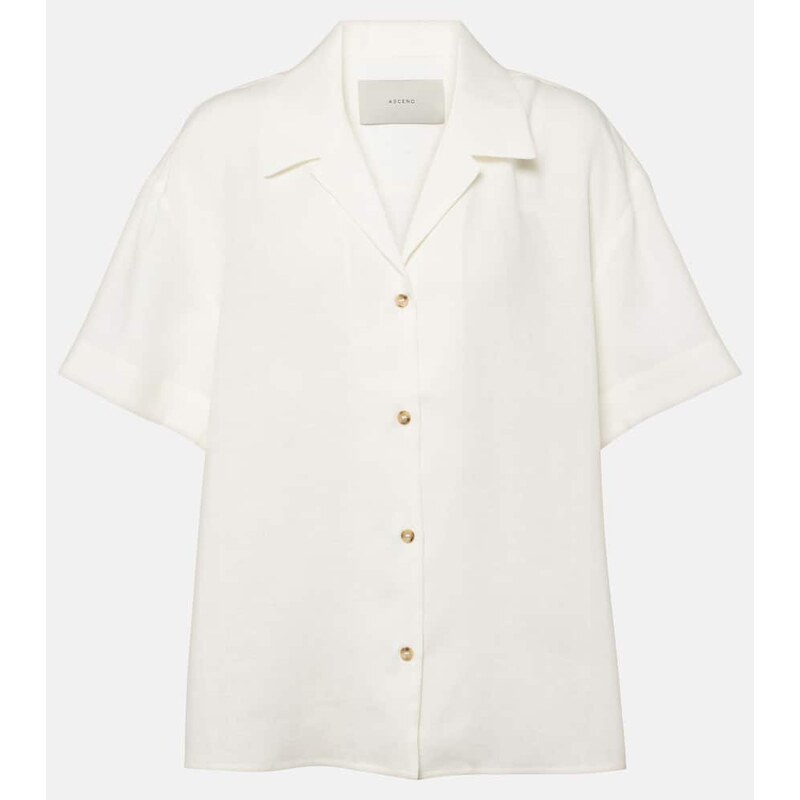 Asceno Prague linen bowling shirt