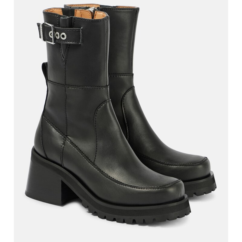 Ganni Faux leather ankle boots
