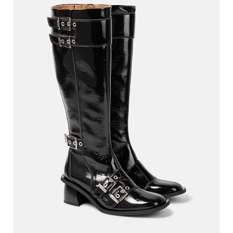 Ganni Feminine faux leather knee-high boots