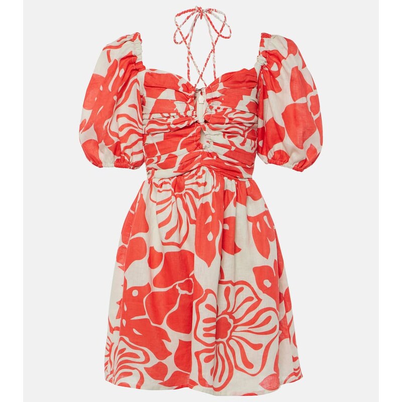 Faithfull Odelia floral linen minidress