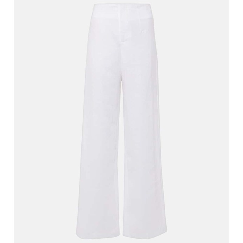 Faithfull Isotta high-rise linen straight pants