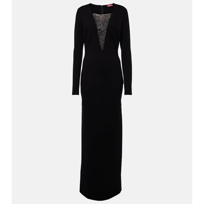 Staud Kris mesh-trimmed gown