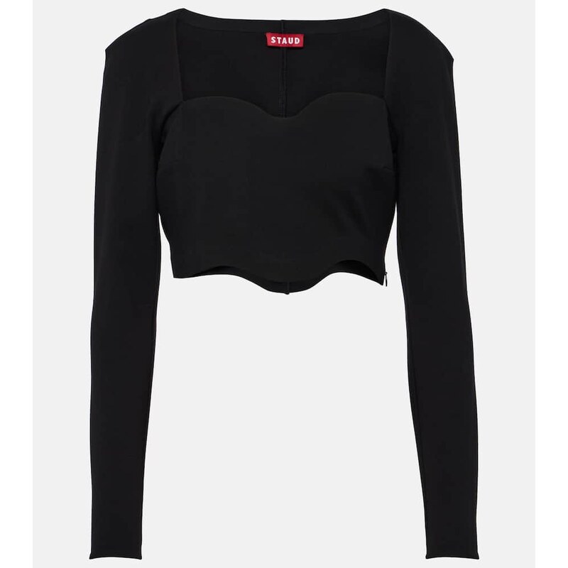 Staud Corde scalloped crop top