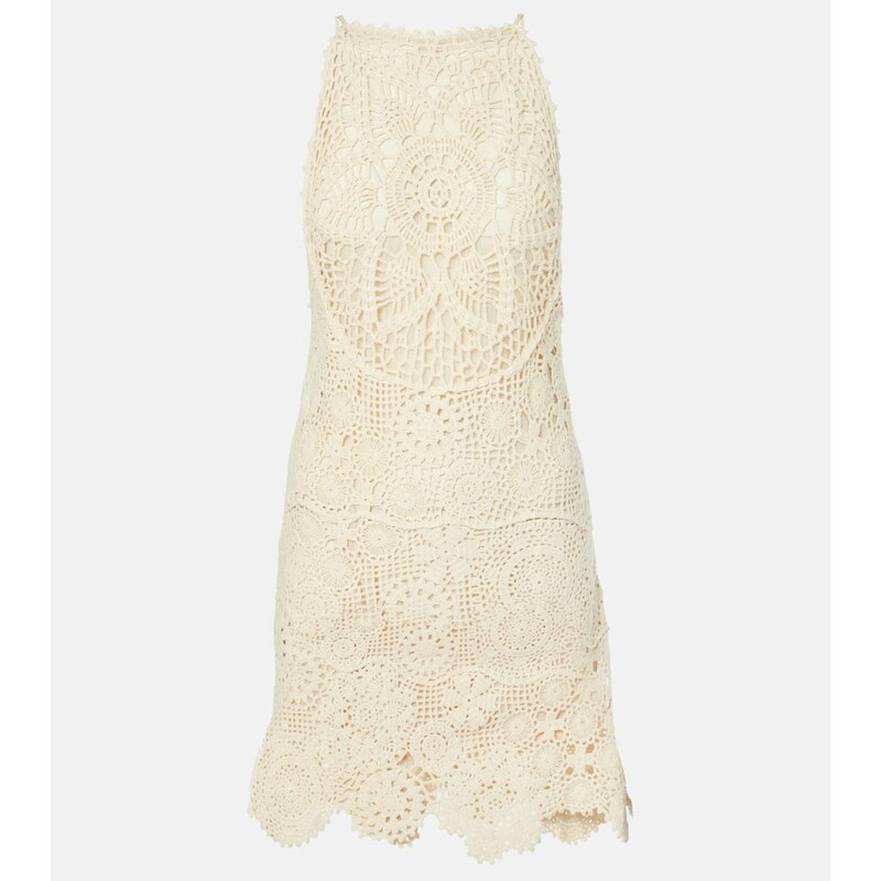 Staud Mini Whimsy crochet cotton minidress
