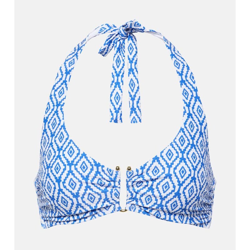 Heidi Klein Sardinia printed halterneck bikini top