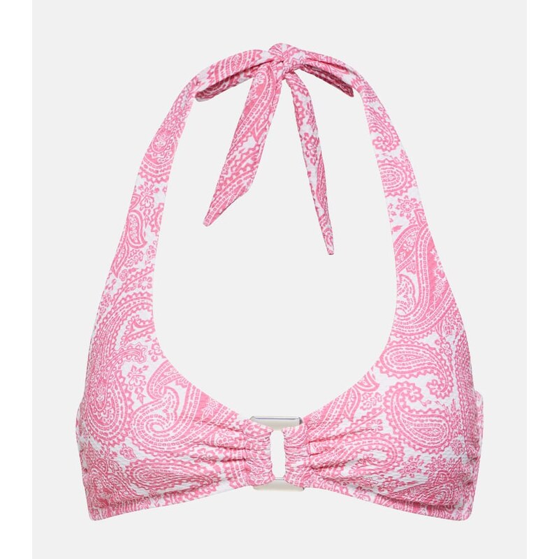 Heidi Klein Ischia printed halterneck bikini top