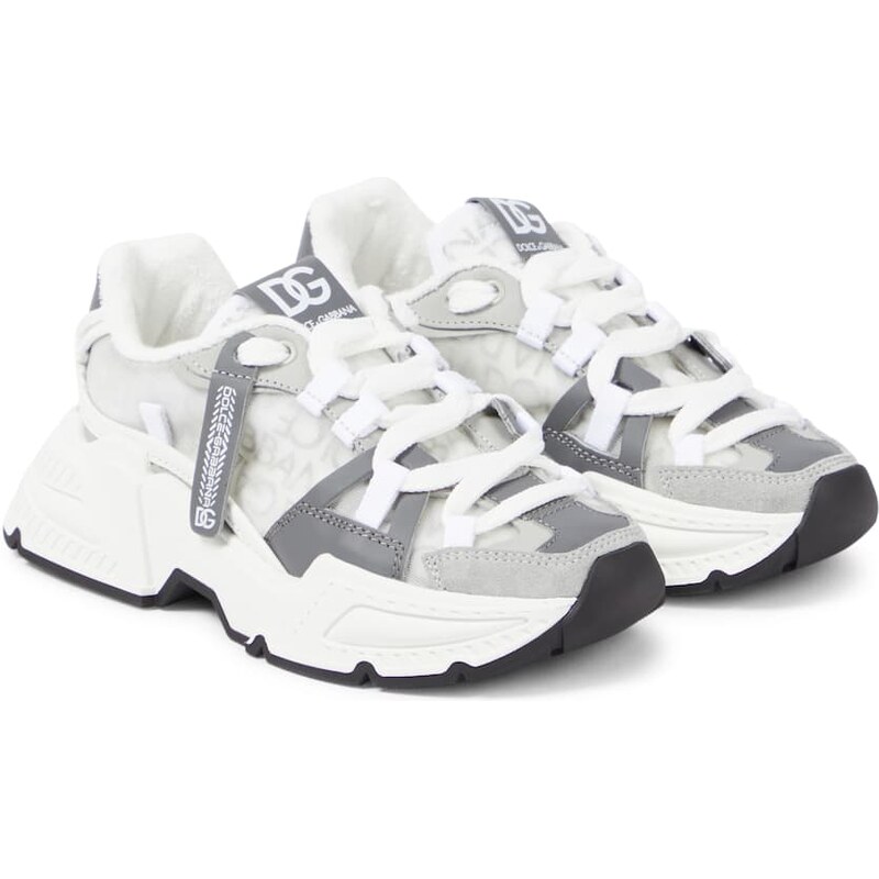 Dolce&Gabbana Kids Airmaster DG leather-trimmed sneakers