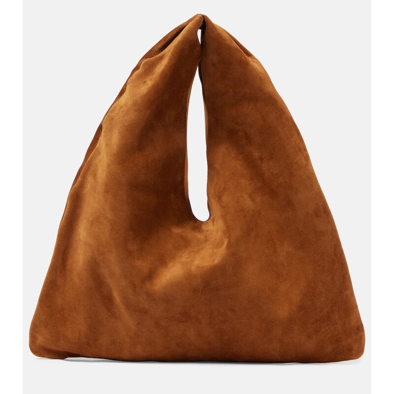 The Row Bindle Small suede tote bag