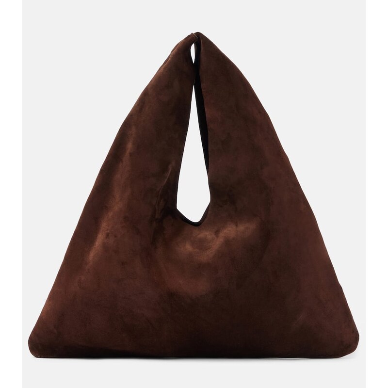 The Row Bindle Small suede tote bag