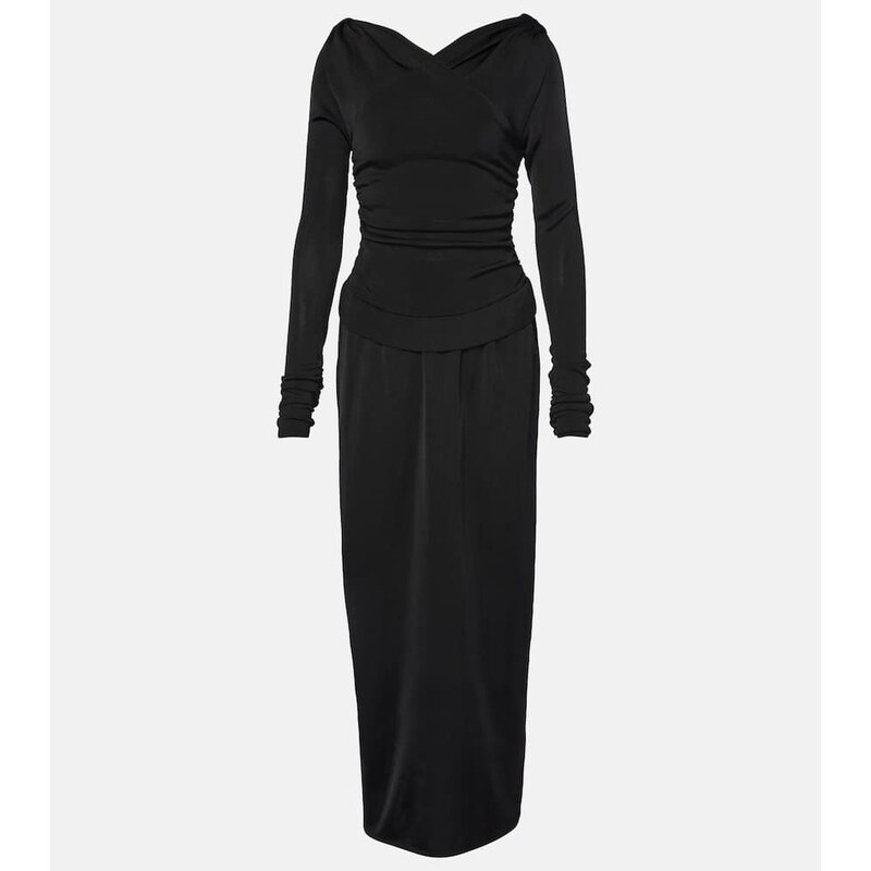 Khaite Fable draped shirred maxi dress