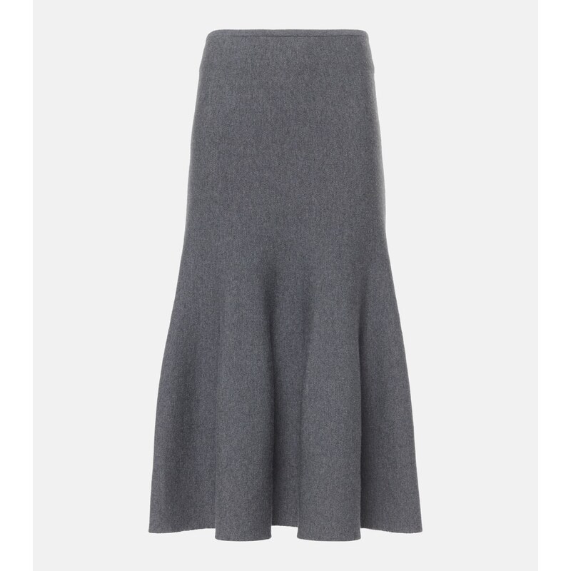 Khaite Odil knitted wool-blend midi skirt