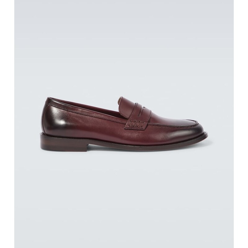 Manolo Blahnik Perry leather penny loafers