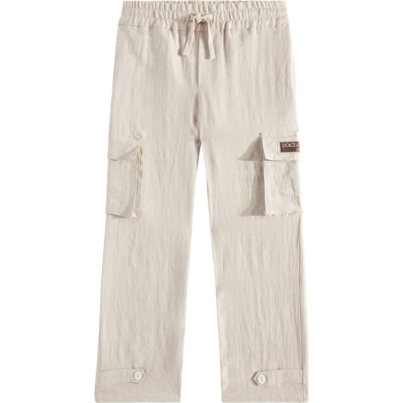Dolce&Gabbana Kids Logo linen cargo pants