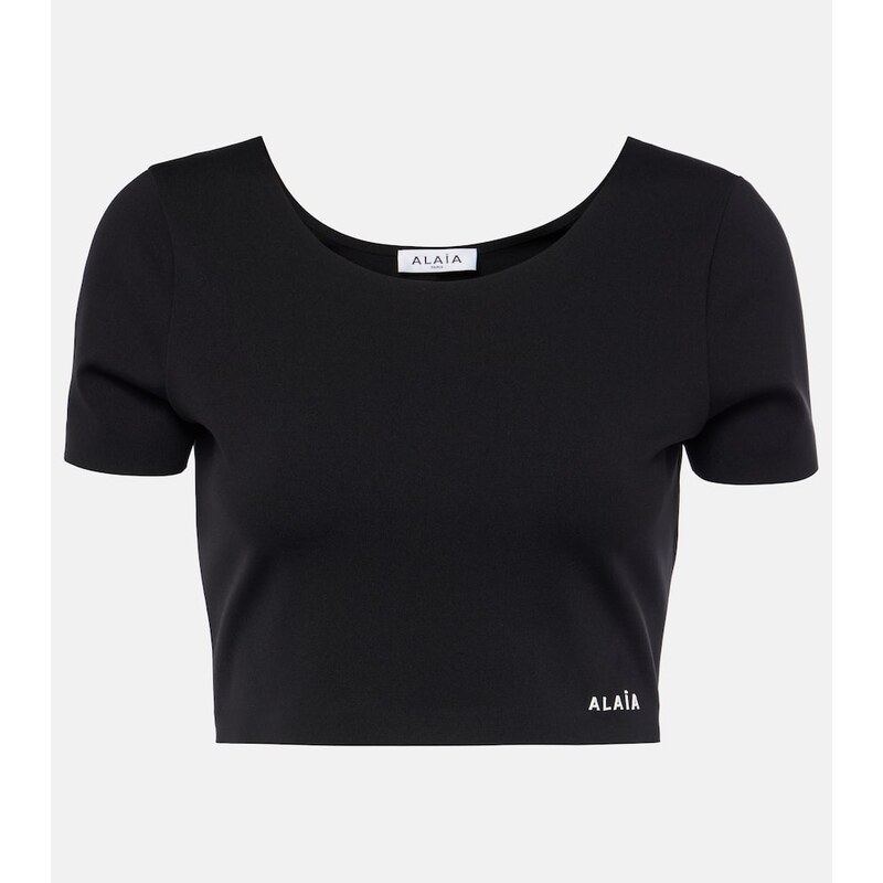 Alaia AlaÃ¯a Logo crop top