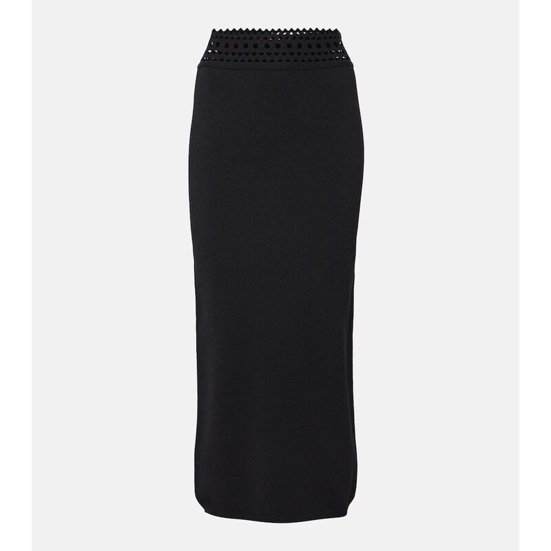 Alaia AlaÃ¯a Vienne cutout jersey midi skirt