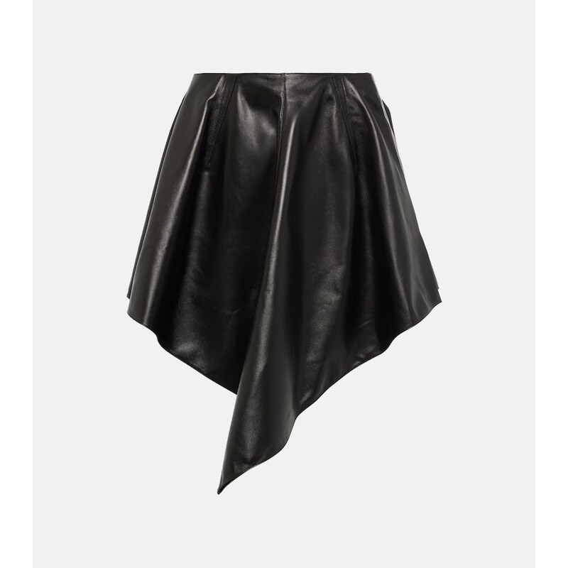 Alaia AlaÃ¯a Asymmetric leather miniskirt