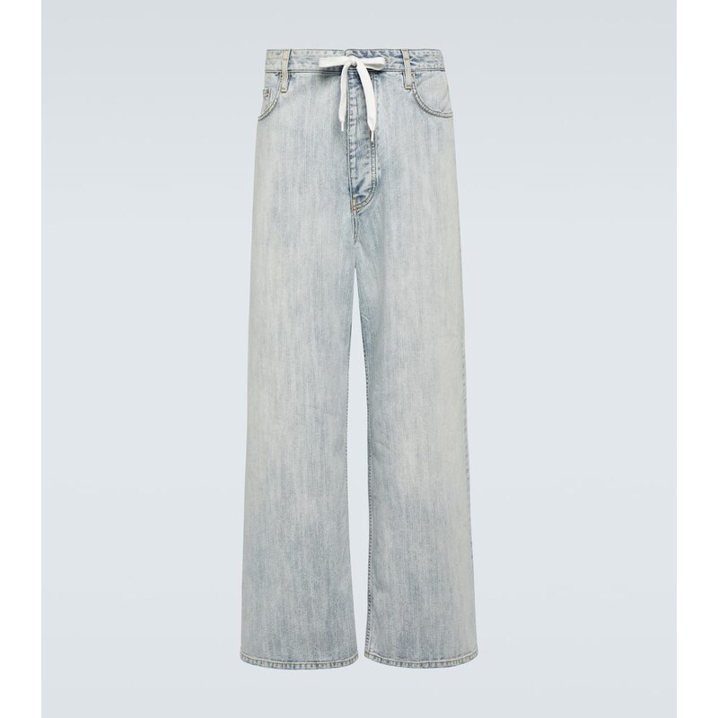 Balenciaga Mid-rise cotton twill wide-leg pants