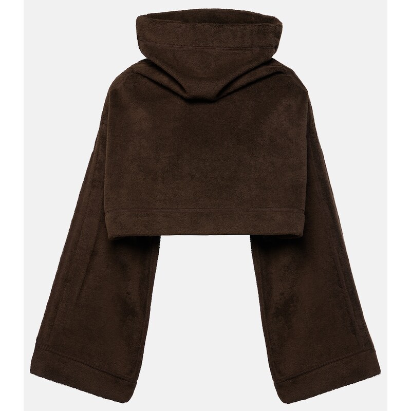 Alaia AlaÃ¯a Cropped cotton terry hoodie
