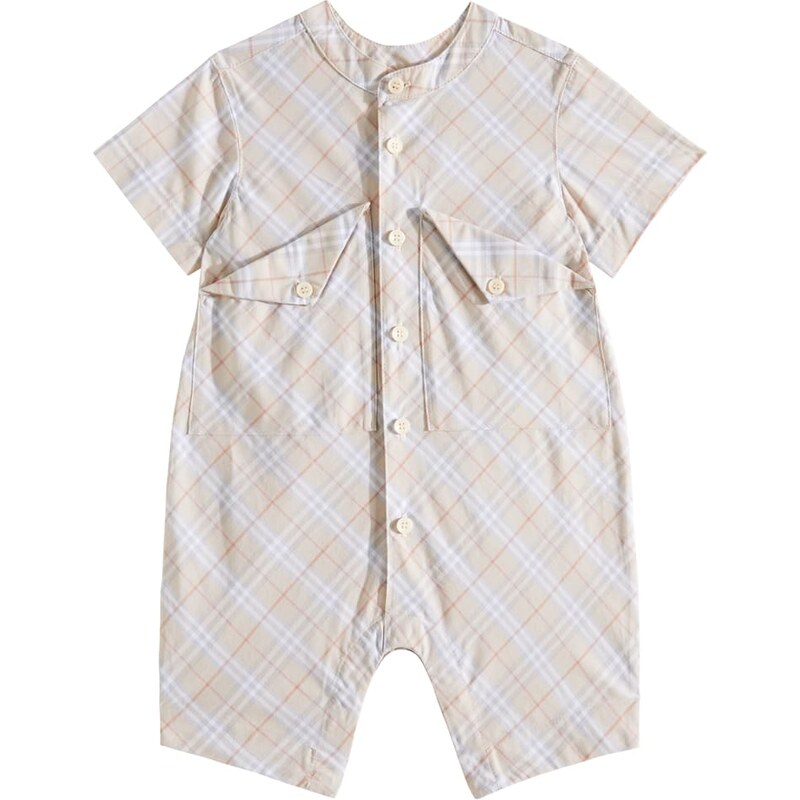 Burberry Kids Baby Burberry Check cotton playsuit