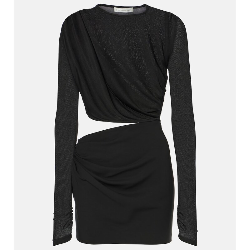 Christopher Esber Ribbed Twist draped minidress