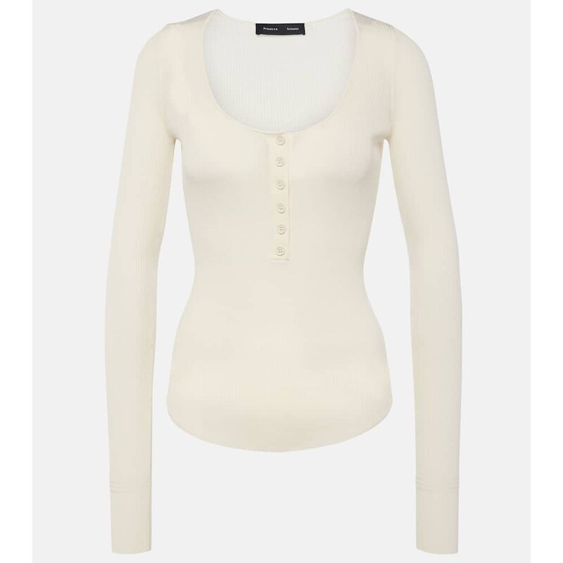 Proenza Schouler Boyd ribbed-knit Henley shirt