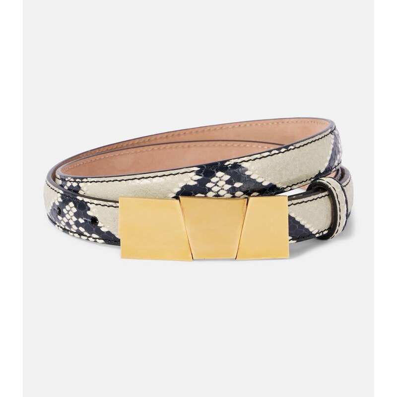 Khaite Axel Small snake-effect leather belt