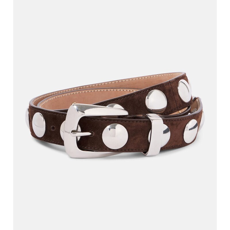Khaite Benny studded suede belt