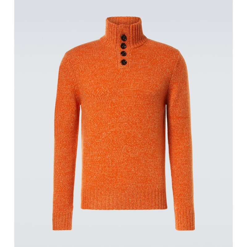 Pánský svetr Allude Cashmere v barvě oranžová