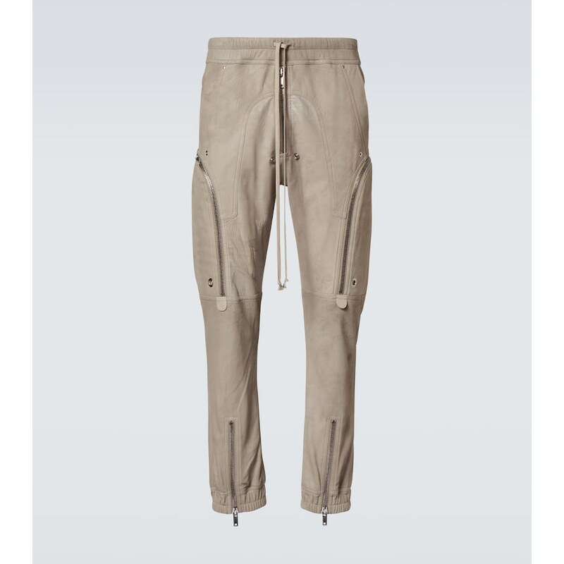 Kůžové kalhoty Rick Owens v barvě perla