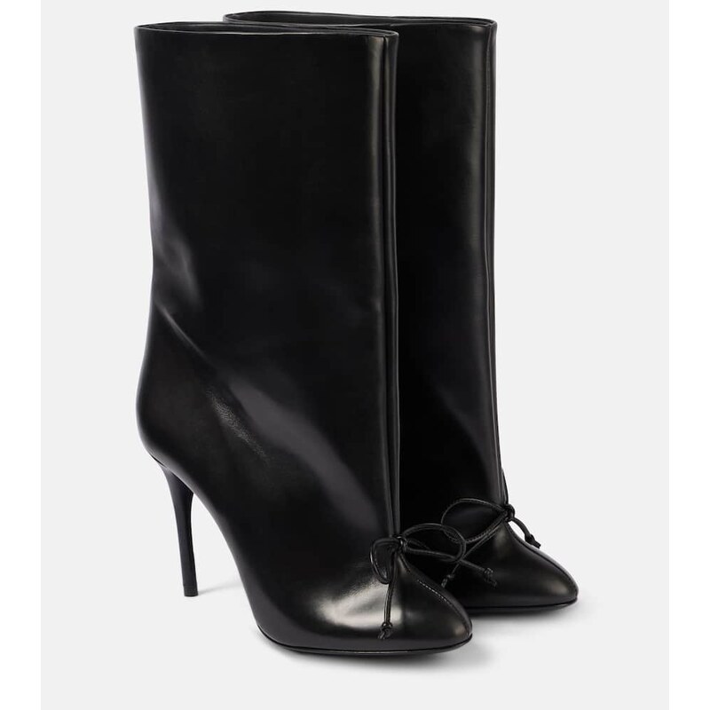 Alaia AlaÃ¯a 90 bow-detail leather ankle boots