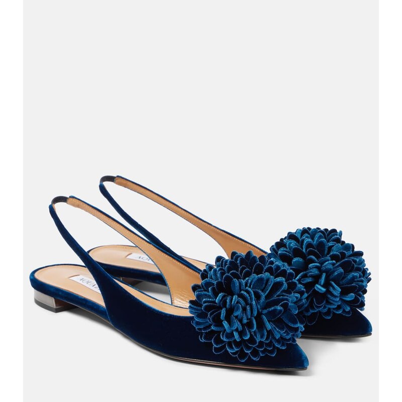 Aquazzura Couturier velvet slingback flats