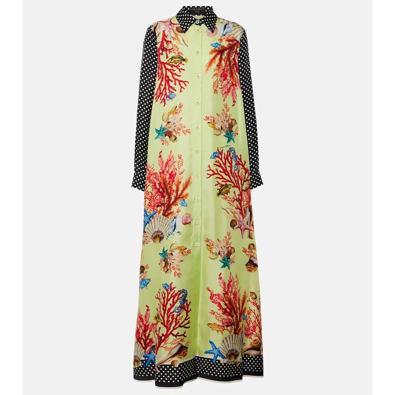 Dolce&Gabbana Capri printed silk satin shirt dress