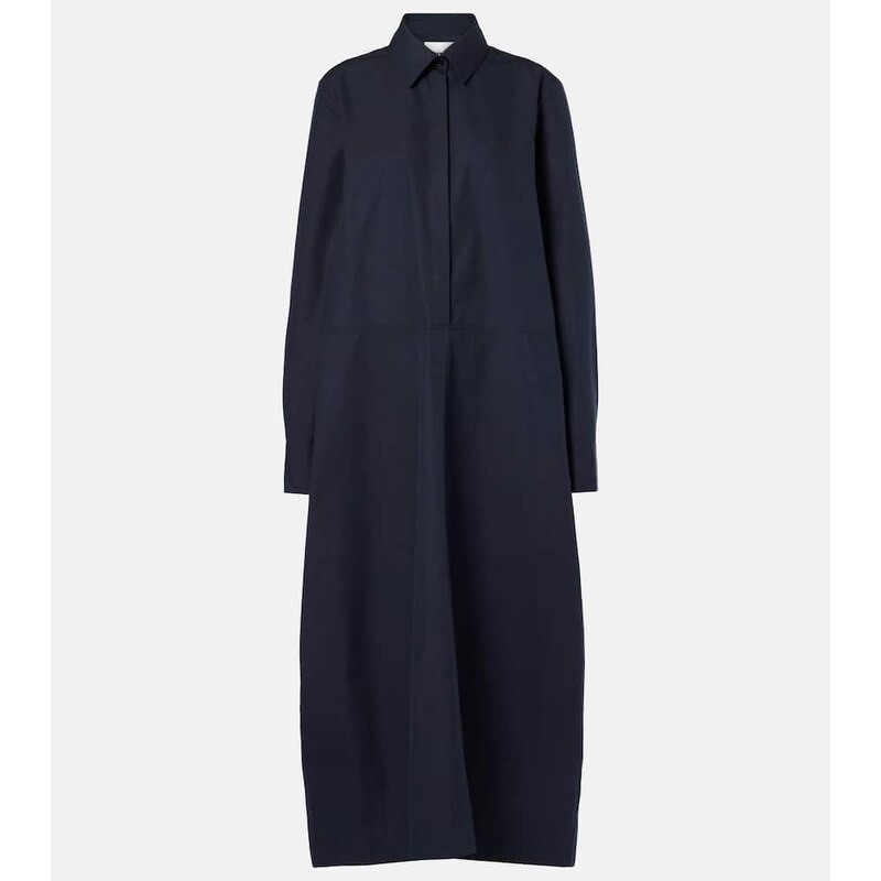 Jil Sander Gathered cotton poplin shirt dress