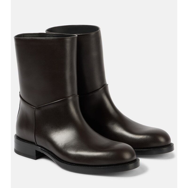 The Row Nobilis leather ankle boots
