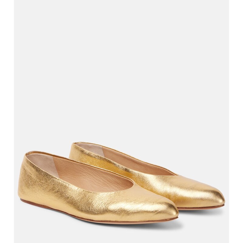 Gabriela Hearst Andre metallic leather ballet flats
