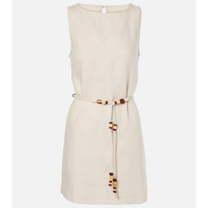 Faithfull Lui belted linen minidress