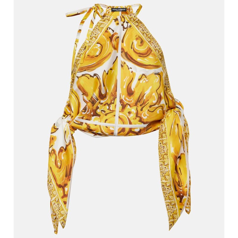 Dolce&Gabbana Majolica silk satin top