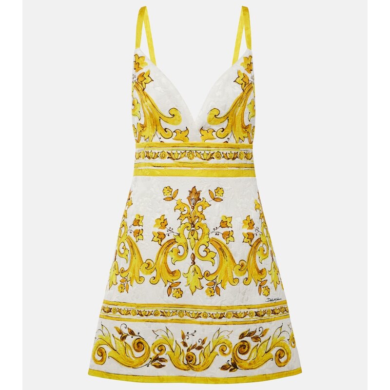 Dolce&Gabbana Majolica cotton-blend brocade minidress