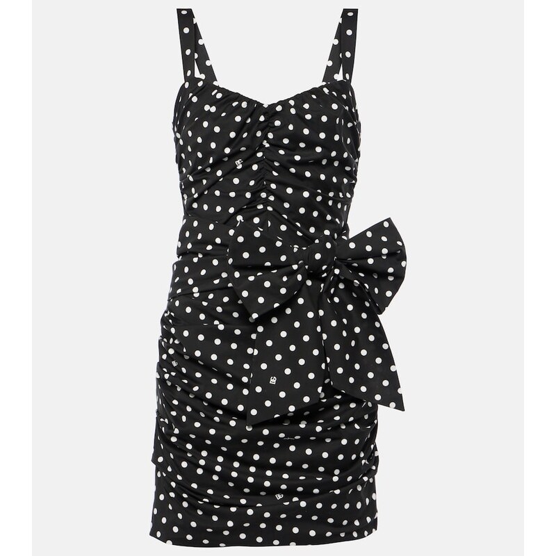 Dolce&Gabbana Polka-dot cotton-blend minidress
