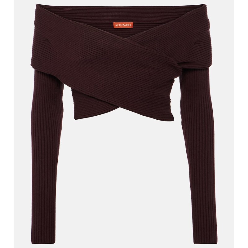 Altuzarra Virginie cropped off-shoulder sweater