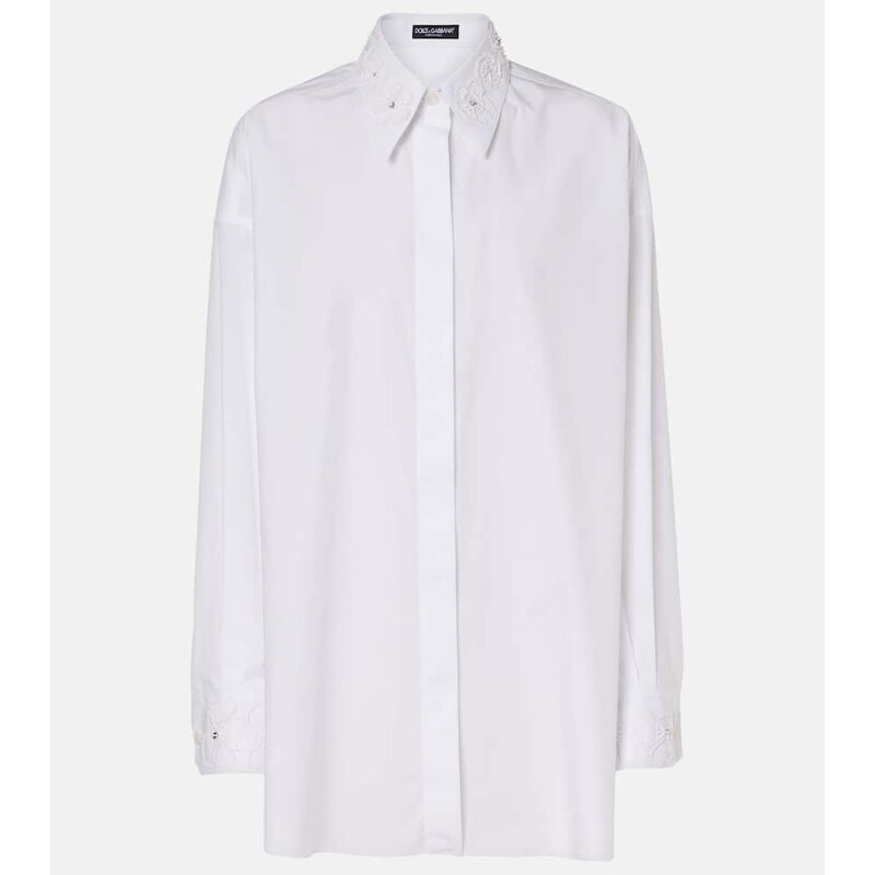 Dolce&Gabbana Embroidered cotton poplin shirt