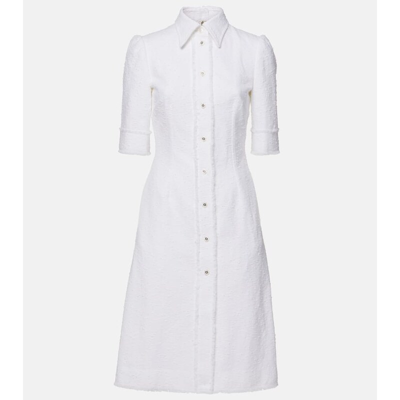 Dolce&Gabbana Cotton-blend tweed shirt midi dress