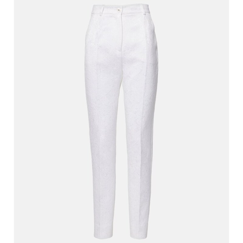 Dolce&Gabbana Cotton-blend brocade slim pants