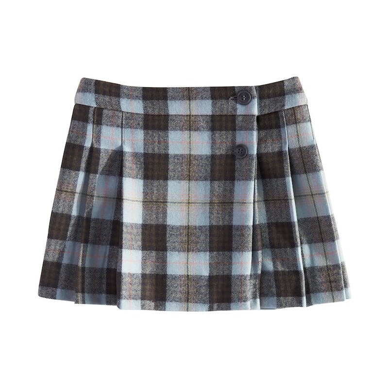 Bonpoint Talissa checked wool skirt