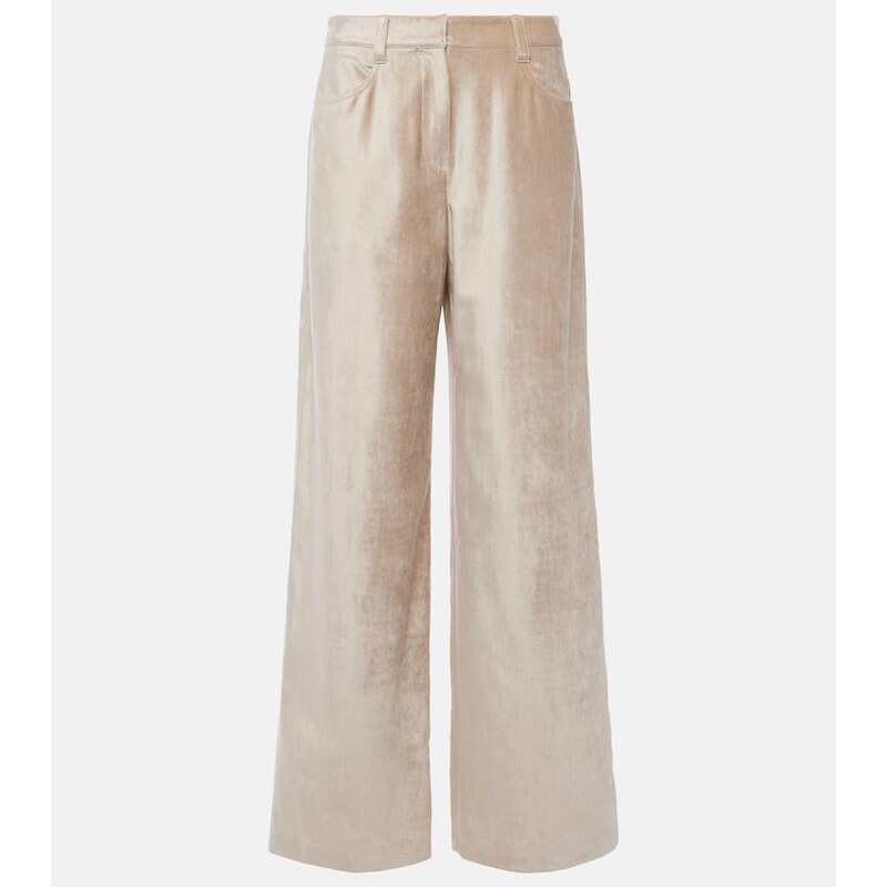 Brunello Cucinelli Cotton-blend wide-leg pants