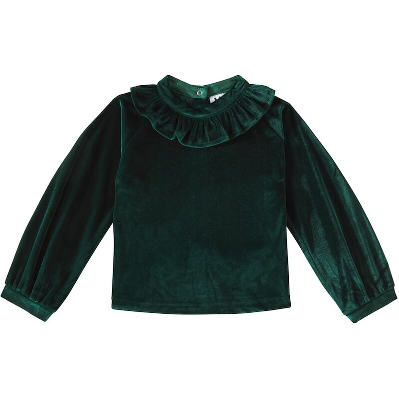 Molo Maggie ruffled velvet blouse