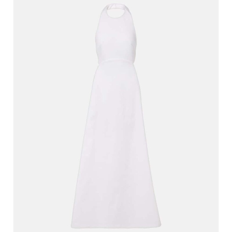 Adriana Degreas Halterneck cotton-blend maxi dress