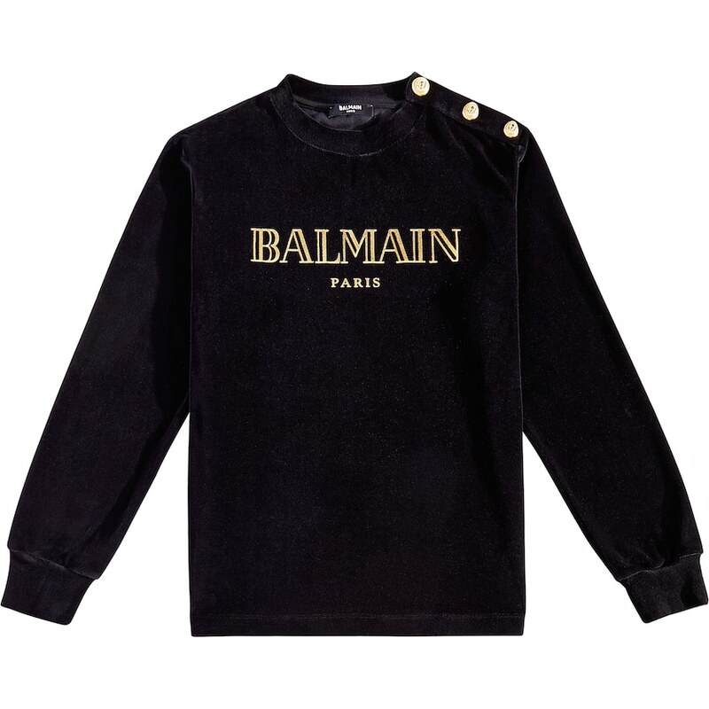 Balmain Kids Logo cotton-blend sweatshirt