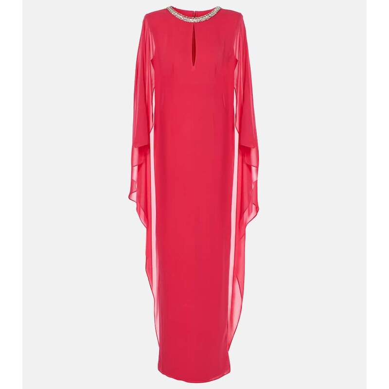 Roland Mouret Embellished silk chiffon gown