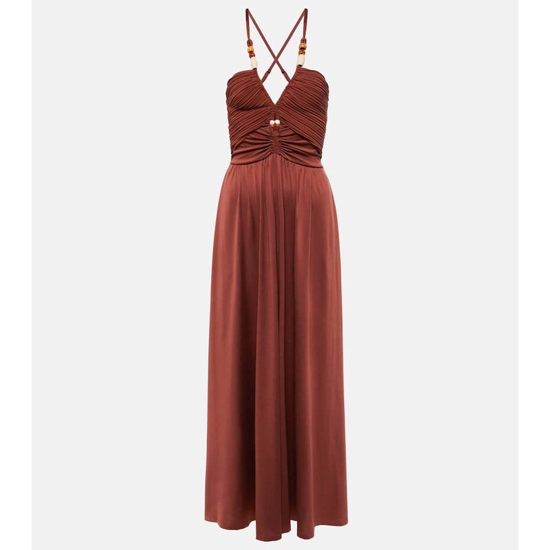 Diane von Furstenberg Caty beaded halterneck maxi dress